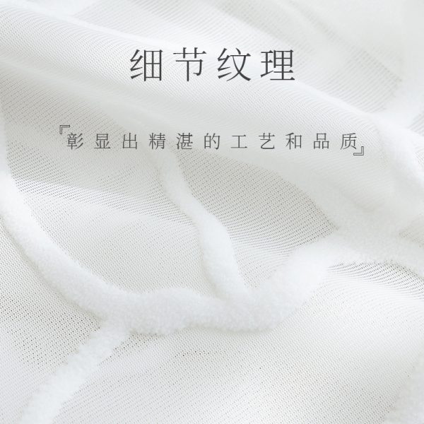 2025新款新中式浮雕几何日式客厅卧室窗帘纱帘透光不透人窗纱白纱 - 图片 3